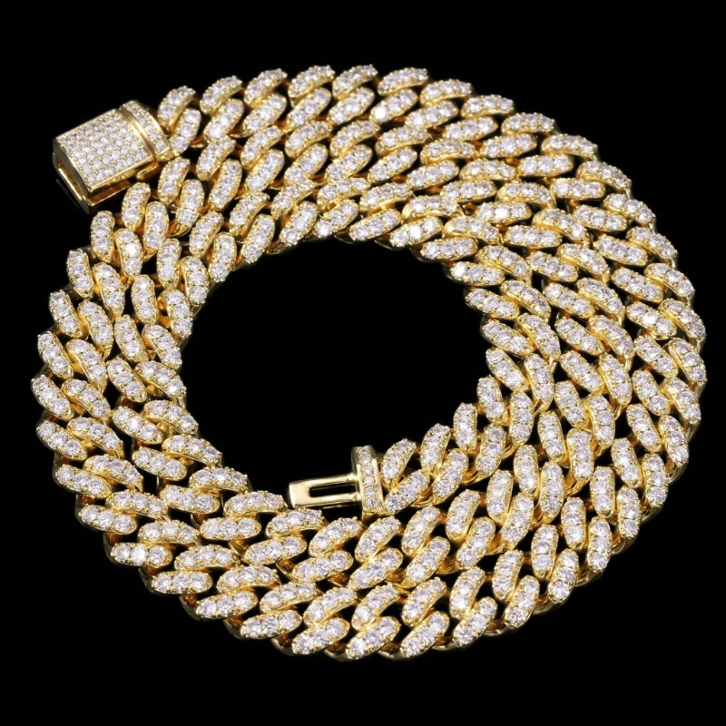 Diamond Prong Iced Cuban Link Chain - 8mm