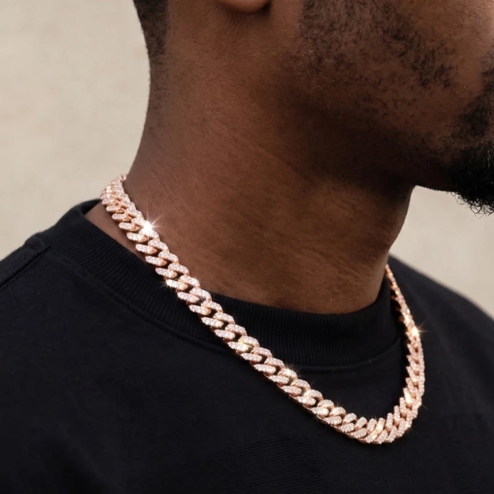 Diamond Prong Iced Cuban Link Chain - 8mm