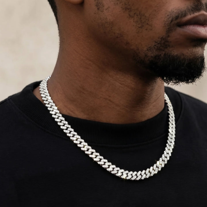 Diamond Prong Iced Cuban Link Chain - 8mm