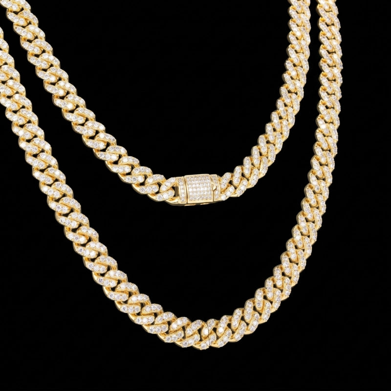 Diamond Prong Iced Cuban Link Chain - 8mm
