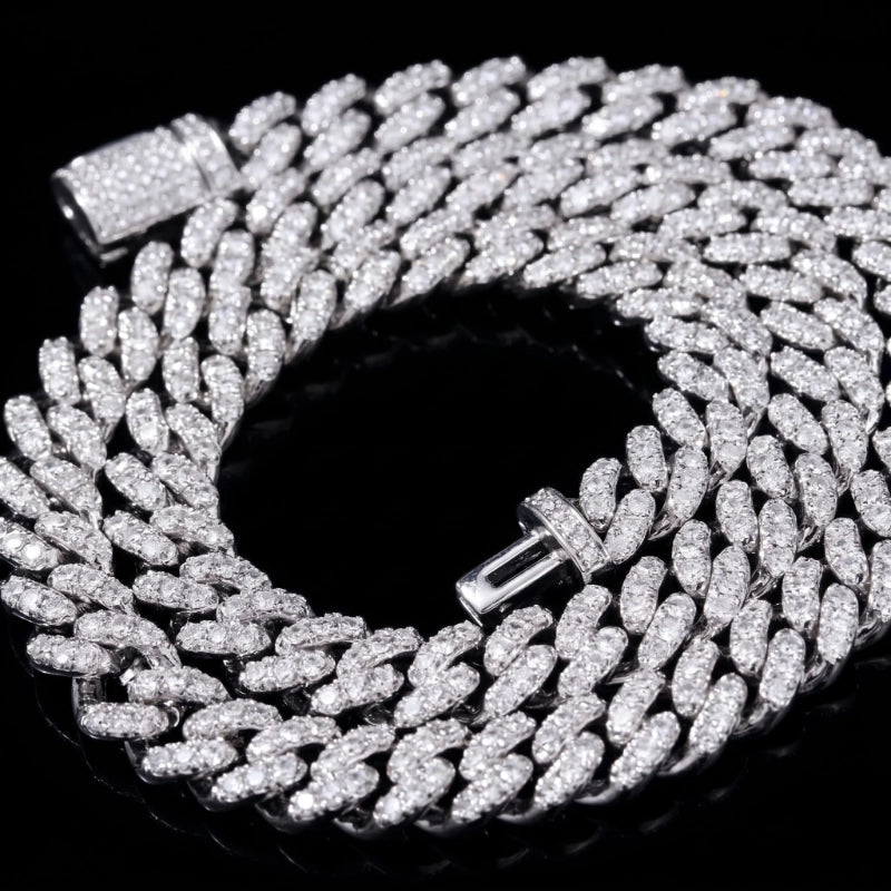 Diamond Prong Iced Cuban Link Chain - 8mm