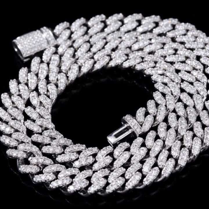 Diamond Prong Iced Cuban Link Chain - 8mm