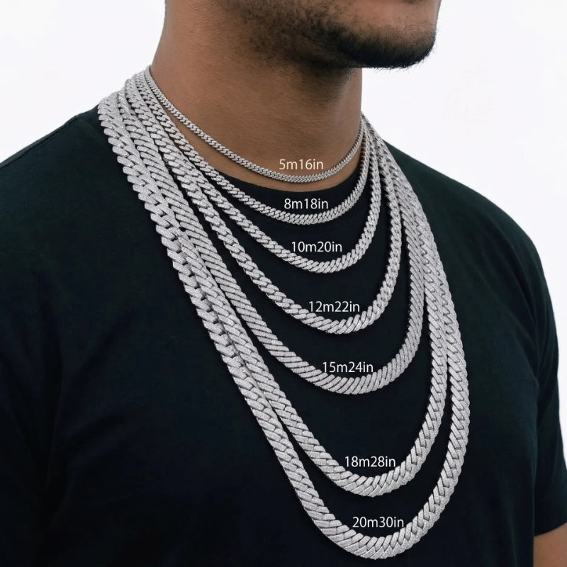 Diamond Prong Iced Cuban Link Chain - 8mm