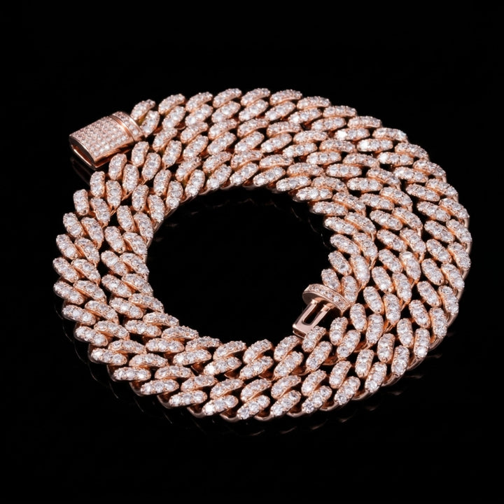 Diamond Prong Iced Cuban Link Chain - 8mm