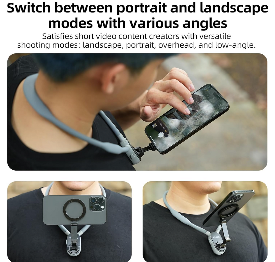 Magnetic Neck Cell Phone Holder Selfie Hand Free Neck Phone Mount Stand