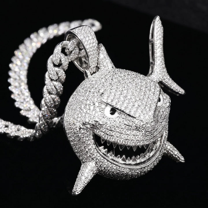 Small Version Of 6ix9ine’s Same Diamond-Encrusted Fat Shark Pendant