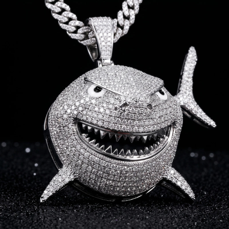 Small Version Of 6ix9ine’s Same Diamond-Encrusted Fat Shark Pendant