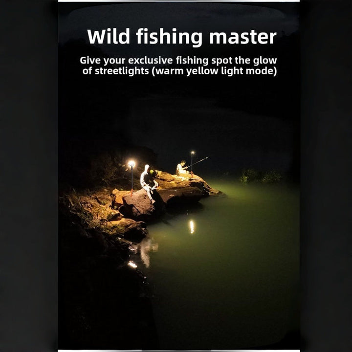 Rechargeable 10000mAh Camping Light with Stand 6.5 ft Max Height Cordless Work Light with 3 LED Lamp Heads 2200 Lumen Camping light